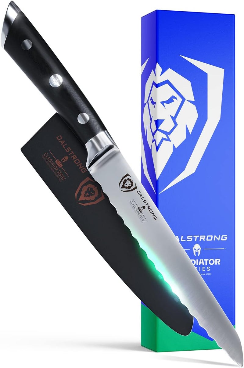 Dalstrong Serrated Utility Knife - 5.5 inch - Gladiator Series Elite - Forged High Carbon German Steel - Kitchen Knife Gift - Serrated Knife Blade - Sheath Included - NSF Certified - Image 1